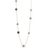 Collana FuJiko Lunga Perle Pietre di Luna Argento Rosè