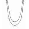 Collana FuJiko Lunga Perle Bianche Ematite Silver