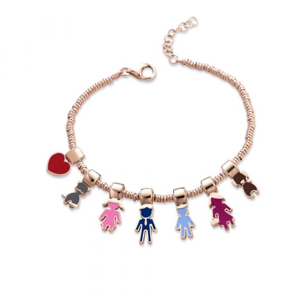 Ciondolo Love Makes a Family modello Elements Papà Argento Rosè Smaltato Blu - immagine 2