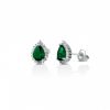 Orecchini Hiriwa 925 Pietra a Goccia Verde contorno Bianco Argento