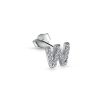 Orecchino Hiriwa 925 Singolo Lettera W Argento Pietre Bianche