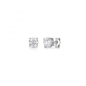 Orecchini Hiriwa 925 Punto Luce Argento 5 mm Pietre Bianche