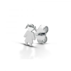 Orecchino Love Makes a Family Singolo Bimba Argento