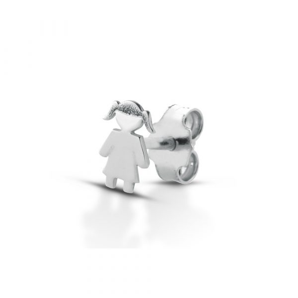 Orecchino Love Makes a Family Singolo Bimba Argento