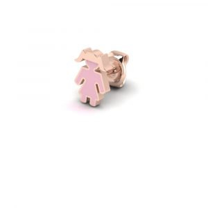 Orecchino Love Makes a Family modello Elements Singolo Bimba Argento Rosè Smaltato Rosa