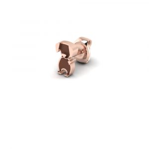 Orecchino Love Makes a Family modello Elements Singolo Cane Argento Rosè Smaltato Marrone
