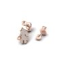 Orecchini Love Makes a Family Mamma-Sfera 4 mm Argento Rosè Pietre Bianche