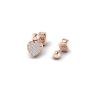 Orecchini Love Makes a Family Cuore-Sfera 4 mm Argento Rosè Pietre Bianche