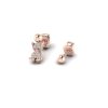 Orecchini Love Makes a Family Gatto-Sfera 4 mm Argento Rosè Pietre Bianche