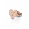 Orecchino Hiriwa 925 Singolo Cuore Lettera T Argento Rosè