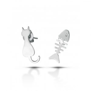 Orecchini Hiriwa 925 Gatto e Lisca Argento