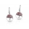 Orecchini Hiriwa 925 Albero Della Vita Glitter Rosso Argento