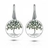 Orecchini Hiriwa 925 Albero Della Vita Glitter Verde Argento