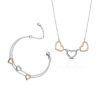 Parure Hiriwa 925 Bracciale + Collana Cuore Argento Multicolore Pietre Bianche
