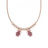 Collana Love Makes a Family Bimba-Bimba Argento Rosè Pietre Rosse