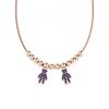 Collana Love Makes a Family Bimbo-Bimbo Argento Rosè Pietre Blu