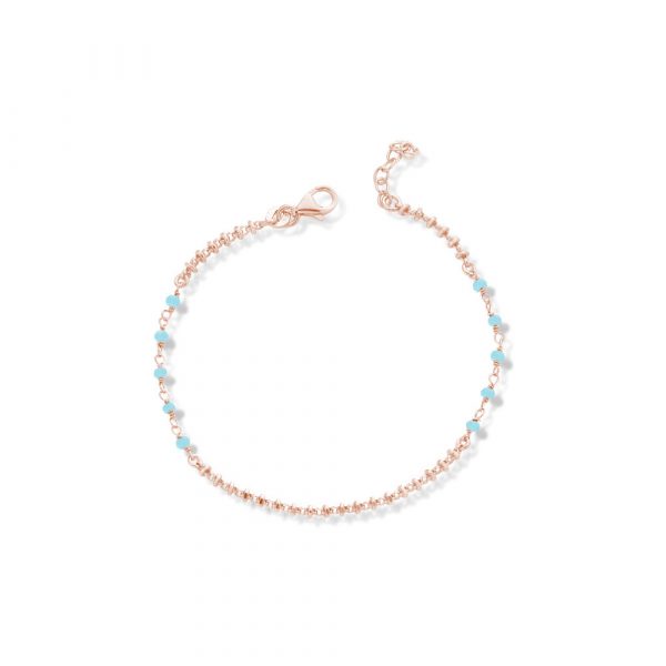 Bracciale Hiriwa 925 Argento Rosè Pietre Azzurre
