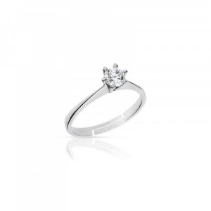 Anello Hiriwa 925 Solitario Regolabile Argento Pietre Bianche