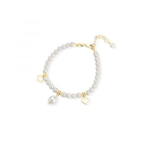 Bracciale Fujiko Perle con Pendente Cuore Argento Gold