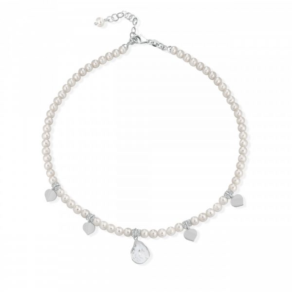 Collana Fujiko Perle con Pendente Cuore Argento